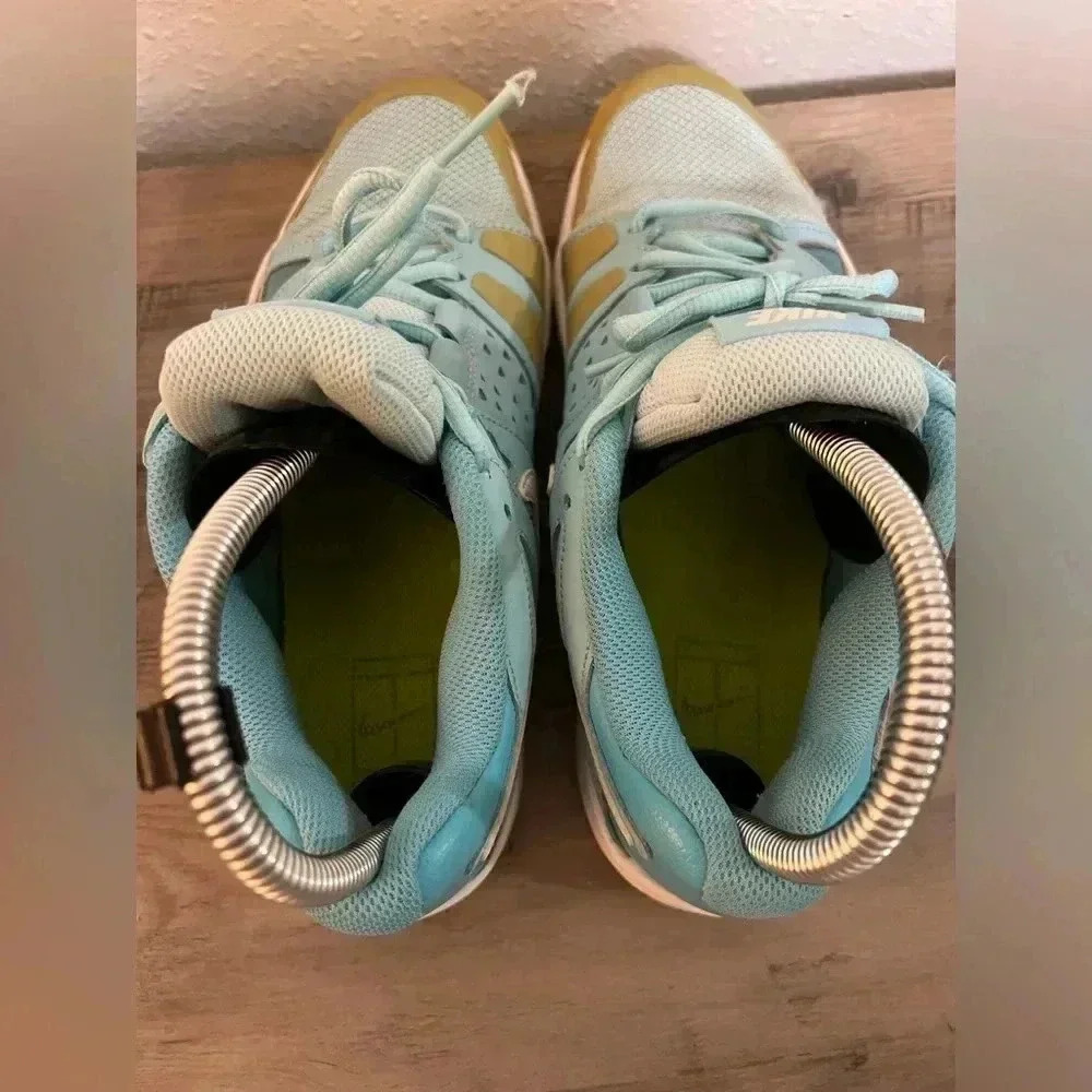 Nike Women's Light Blue Teal and Yellow Sneakers - Picture 8 of 9
